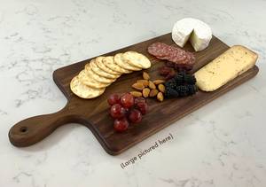 Planche à découper rectangulaire rustique en bois d'acacia UO Art, robuste, faite à la main, en bois dur, plateau de service classique - Product Image 6