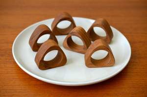 Juego de Anillos para Servilletas de Madera de Mango Natural, Hechos a Mano, Decoración Clásica para Mesa de Comedor, Ecológicos, para Bodas y Fiestas - Product Image 3