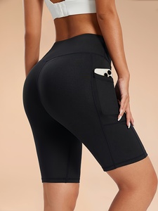 Women Workout Yoga Shorts High Waist <b>Tummy</b> <b>Control</b> Seamless Fitness Gym Running Shorts - Product Image 3