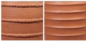 Maceta Redonda Rústica de Terracota con Diseño Acanalado para Exhibición de Plantas de Interior/Exterior - Product Image 6
