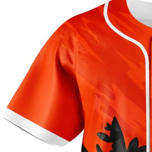 Maillot de baseball orange, noir et blanc pour hommes, boutonné, uniforme d'équipe, respirant, léger, vêtements de sport pour tournois - Product Image 4