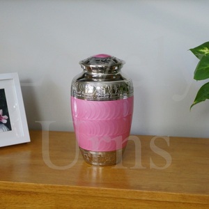 Pink Presence Cremation Urn <b>for</b> Human <b>Ashes</b> Adult Funeral Urn Memorial Urn Decorative Metal Urn <b>Keepsake</b> <b>Ash</b> Container - Product Image 4