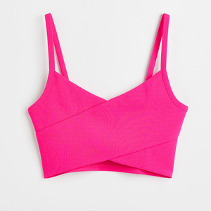Débardeur d'été sans manches respirant pour femme avec soutien-gorge intégré, coussinets amovibles et bretelles spaghetti, en mélange de polyester - Product Image 1
