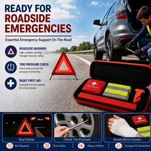 Kit d'outils d'urgence routière personnalisé EVE, durable, étanche, trousse de premiers secours pour la sécurité automobile, triangle de signalisation - Product Image 6