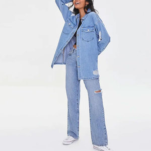 Women's Winter Denim Bomber Jacket <b>Fur</b> Trim Hood Cuffs Cotton Polyester Full Sleeve Regular Style <b>Leopard</b> Print Casual - Product Image 2