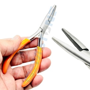 Professional 5.5 Inch Hair Extension Flat <b>Nose</b> Plier with Inside Teeth Stainless Steel Micro Ring & Nano Bead Crimping Tool - Product Image 5