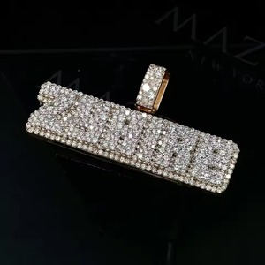 Men Charms Jewelry Iced Out Custom Hip Hop <b>Pendant</b> Lab Diamond 925 Sterling <b>Silver</b> VVS Moissanite Name Letter <b>Initial</b> <b>Pendant</b> - Product Image 3