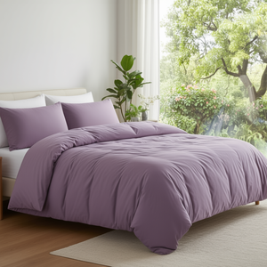 <b>400</b> TC Light Plain Comforter Set for King Size Bed Solid Color Home and Hotel <b>Bedding</b> with 4 Pcs 250 TC <b>Thread</b> <b>Count</b> - Product Image 3