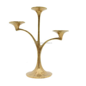 Aluminium 3 Taper <b>Candle</b> Holder With <b>Gold</b> Finished Metal Taper <b>Candle</b> Holder For Home Lighting Decoration - Product Image 4