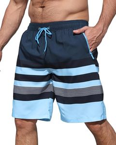 Shorts de bain pour hommes à imprimé tropical, taille mi-haute, respirants, en non-tissé, avec cordon de serrage, séchage rapide, avec poches, tenue décontractée de plage - Product Image 1