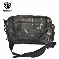 Sac banane tactique de pêche MC noir avec sangle réglable, capacité 10-19L, en polyester, à libération rapide, respirant, pour activités de plein air