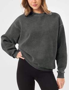 Vente en gros de sweats à capuche d'hiver pour femmes de haute qualité, confortables, en coton molletonné, à col rond, brodés et imprimés, 100% coton - Product Image 2