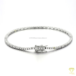 Classic High Quality Hip Hop Jewelry Iced Out Lab Grown Diamond Round Cut 14k Gold Plated Rhodium Plated Tennis Chain Bracelet - Product Image 4