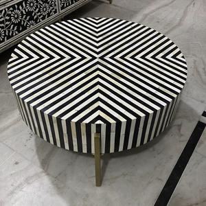 Mesa con Incrustaciones de Hueso de ILAHI, Diseño Moderno con Detalles de Ágata, Almacenamiento Portátil, Muebles para el Hogar - Product Image 4