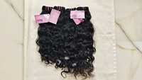 Prix de gros usine Extensions de cheveux humains bruts indiens 100% Remy, longues, à ondulation naturelle, double trame, pour tissage de cheveux permanent