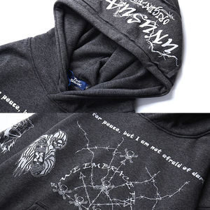 เสื้อฮู้ดดี้โอเวอร์ไซส์สไตล์เทคแวร์สำหรับผู้ชาย ลายปักแบบกอธิค สตรีทแวร์ ฮิปฮอป ทรงหลวม สไตล์ฮาราจูกุ พังก์ สำหรับฤดูหนาว - Product Image 3