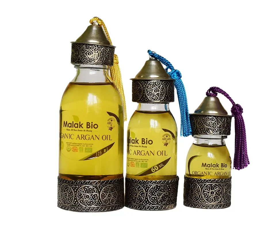 אורגני המרוקאי Argan שמן משרד החקלאות אורגני 100% טהור כבישה קרה בתולה ב אמבר זכוכית בקבוק ממרוקו