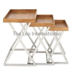 Mesas de Centro de Aluminio con Diseño de Flor de Loto, Muebles Decorativos para el Hogar, Mesas Negras Modernas para Decoración de Sala de Estar - Product Image 3