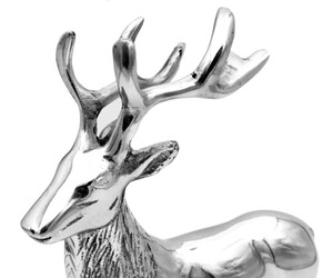 Silver Deer Figurine Handmade Animal Sculpture <b>Christmas</b> Tabletop Decor Traditional Design Living Room Decoration 1PC - Product Image 5