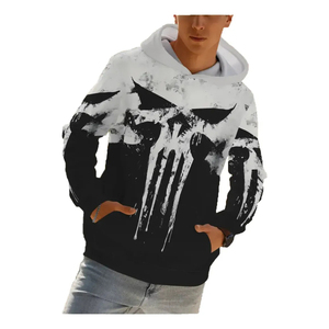 Sudadera con Capucha Estampada con Calaveras Góticas Vintage, Antiarrugas, con Bolsillos, Sublimada, Personalizada con Gráficos, Informal para Hombre - Product Image 3