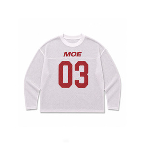Maillot de football américain surdimensionné personnalisable en gros, avec logo personnalisé, en maille respirante, à manches longues, pour équipe, OEM, en vrac, T-shirt décontracté - Product Image 3