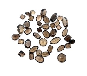 Lot de pierres précieuses en quartz fumé naturel, formes variées, taillées, 10-17 mm, pour la création de bijoux - Product Image 6
