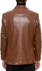 Abrigo de cuero de diseñador al por mayor para hombre, nuevo abrigo de cuero genuino para mujer, estilo casual, temperamento elegante, traje de cuero fino de longitud media para otoño - Product Image 2