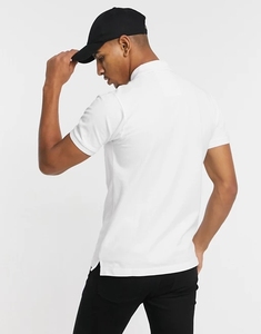 Polo de Manga Corta Blanco para Hombre, Color Sólido, Algodón, Estilo Casual, Tejido Transpirable, Corte Regular - Product Image 2