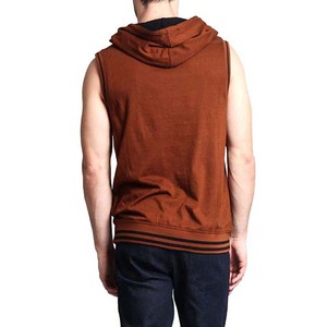 Sudadera con Capucha y Cierre de Cremallera sin Mangas para Hombre, Color Sólido, Felpa Francesa, Corte Informal, para Otoño - Product Image 4