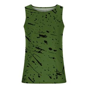 Nouveau débardeur décontracté pour homme grande taille 100 % coton avec logo imprimé sur le devant, sans manches, col rond, pour le sport, la course et la plage - Product Image 3