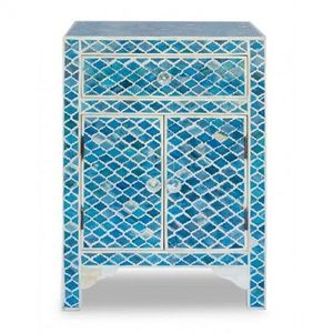 Elegant Bone Inlay Side <b>Table</b> With Handcrafted Mosaic Design For Living Room Bedroom And Luxury Interior Spaces - Product Image 3
