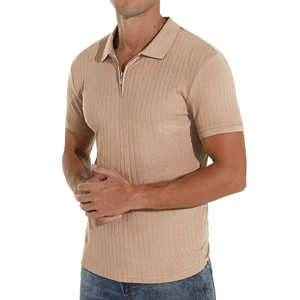 Vêtements de golf haut de gamme, pantoufles décontractées à manches courtes, logo personnalisé, streetwear, polos pour hommes en polyester/coton à demi-zip blanc - Product Image 6