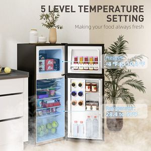 Frigorifero a basso consumo energetico da 4 piedi cubi con porte reversibili, piccolo congelatore argentato da 15 litri, installazione USB, certificato CB - Product Image 5
