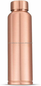 Bouteille d'eau en cuivre massif OEM personnalisée avec bouchon à vis, étanche, pour boisson ayurvédique, vente en gros, bouteille de yoga - Product Image 6