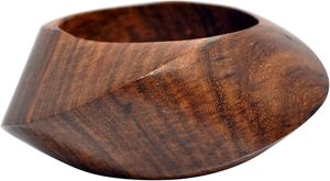 Elegant Durable Handmade Wooden Bangles Brass Pieces Multi-Shaped 4 Sizes Chunky Fashion Jewelry Set Art Logo Daily Wear Craft - Product Image 5