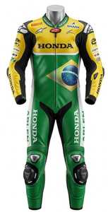 Traje de Carreras WSBK Alex Barros Zonda 1 Pieza de Cuero Vacuno/Canguro para Moto/Traje de Motociclismo para Piloto - Product Image 1