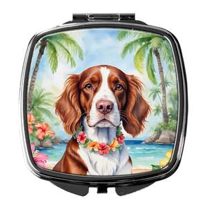 Welsh Springer Spaniel Luau compacto plegable de mano espejo de maquillaje portátil de bolsillo de viaje regalo decorativo para mujeres y niñas - Product Image 1