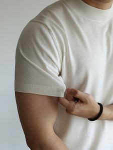 T-shirts tendance homme printemps-été 2026 – Col montant, manches courtes, coupe ajustée, décontracté, couleur unie, pull-over mode pour hommes - Product Image 5