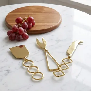 Elegant Metal Cheese Knife Set Portable Design for Modern Kitchen Dining Room Charcuterie <b>Board</b> Cheese Serving <b>Tools</b> - Product Image 3