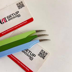 Nouvelles pinces à cils GETUP BROSONS IMPEX ultra-légères à pointe creuse découpée, anti-magnétiques, à pointe lisse, en acier inoxydable de qualité supérieure - Product Image 2