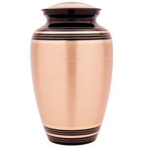 Urna Funeraria de Metal de Estilo Americano/Europeo para Cenizas de Adultos, con Hermosa Grabura de Huella, de Peltre y Latón - Product Image 4