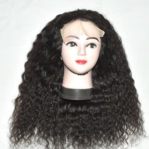 Peluca de encaje frontal 100% natural sin pegamento, cabello suave y voluminoso, cabello virgen Remy indio, cabello humano rizado, tejido a máquina con doble trama - Product Image 3