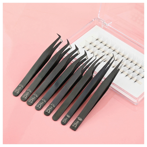 Stainless Steel Fiber Tip Curved <b>Lash</b> Tweezer 45/90 Degree Volume Fan Eyelash Extension Tool Durable Precision Beauty Care - Product Image 1