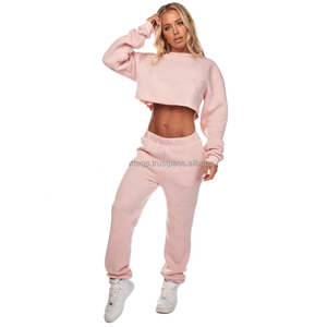 New High Quality <b>Tracksuit</b> Wholesale Women's Crop Top Sportswear Women <b>Tracksuit</b> <b>Plain</b> <b>Tracksuit</b> - Product Image 2