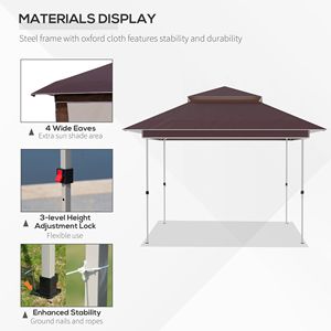 12FT X 12FT Instant Pop up <b>Canopy</b> <b>Tent</b> Sun Shelter with 137 Sq.ft Shade and Party Height Comes with Carry Bag - Product Image 3