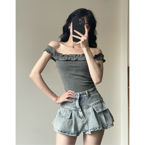 T-shirts pour femmes à prix avantageux, grande taille, style coréen, ODM OEM, crop top moulant en coton extensible, qualité supérieure - Product Image 1