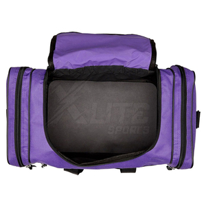 Sac de sport unisexe en nylon violet et noir, forme rectangulaire, fermeture éclair, plusieurs compartiments, sangle réglable, pour l'entraînement et les voyages - Product Image 6