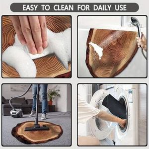 Alfombra de Tierra de Diatomeas con Diseño de Grano de Madera, Súper Absorbente, de Secado Rápido, Antideslizante, para Cocina, Baño y Dormitorio, con Diseño Único de Anillos de Árbol - Product Image 6