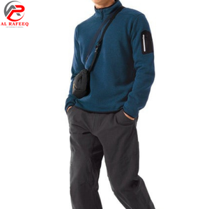<b>Men</b> Autumn Winter Thin Model Summer Trendy Brand Fleece Cotton Embroidered Stand Collar <b>Half</b> <b>Zip</b> Long Sleeve Hoodie - Product Image 5