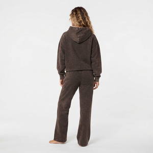 Conjunto de dos piezas de algodón de alta calidad para mujer, estilo oversize con hombros caídos, lavado ácido, estampado personalizado, venta al por mayor, chándal de moda. - Product Image 3